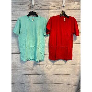 Two American Apparel Unisex Cotton Crewneck Tees Size M
